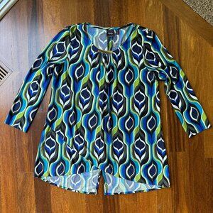 Rafaella "Peacock" Tunic Sz M